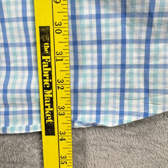 IZOD 4XLT Button Down Shirt Men’s Blue Green Plaid Long Sleeve - Picture 8 of 9